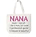 Nana Definition Canvas Tote Bag Grandma Gift Idea for Nana