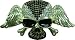 Mens RHINESTONE WINGED SKULL-GOLD WITH BLACK Punk Rock Metal Belt Buckle