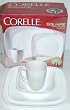 Corell 1069958 16 Piece Square Pure White Dinnerware Set