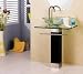 23 Inch Monument Style Glass Vessel Sink Vanity Cabinet with Glass Countertop