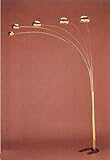 IMAGE OF Brass plated overhead sofa lamp with dimmer switch. (Bulbs included)