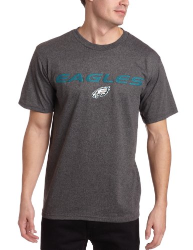 NFL Men's Philadelphia Eagles Line Of Scrimmage IV Short Sleeve Tee (Charcoal Heather, X-Large)