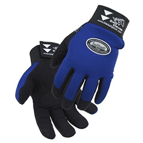 Revco ToolHandz 99PLUS-BLUE Syn. Leather/Spandex Mechanic's Gloves, Large