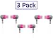 A4Tech SecureFit Metallic Super Bass Earphone In Ear Earbuds MK-650 For iPod - MP3 - MP4 - & All Audio Players - Pink - 3 Pack