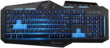 Sunsonny Black Sk-v91 X- Ghost Glare Version Backlit USB Wired Keyboard (Plate-backlit)