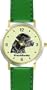 Labrador Retriever - Black (SC) Dog - WATCHBUDDY� DESIGNER DELUXE TWO-TONE THEME WATCH - Arabic Numbers-EMERALD ISLE STYLE - Light Green Dial with Green Leather Strap-Children's Size-Small ( Boy's Size & Girl's Size )