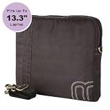 Faux Suede Protective 13.3 Laptop Sleeve with Shoulder Strap and Pocket