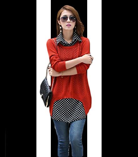 IYZF Full Sweater Autumn Luxury Cotton Women Casual Tops+Vest Color Red Size One Size