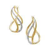 14K Two Tone Gold Hoop Earrings