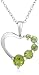 Sterling Silver Peridot Heart Pendant, 18