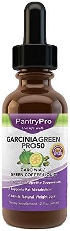 Garcinia Cambogia and Green Coffee Bean Diet Together - 50% HCA From Garcinia and 50% CHA From Green Coffee - Garciniagreen PRO 50 - Weight Loss Supplement for Women & Men - Liquid Formulation