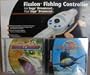 Sega Dreamcast Fishing Rod & Reel Pole Controller Plus Bass & Marine Fishing Games
