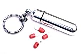 ALUMINIUM MONEY PILL HOLDER KEYRING KEYCHAIN WATERPROOF BRAND NEW