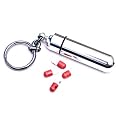 ALUMINIUM MONEY PILL HOLDER KEYRING KEYCHAIN WATERPROOF BRAND NEW