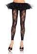 Footless Floral Lace Tights (Black;One Size)
