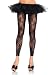 Footless Floral Lace Tights (Black;One Size)