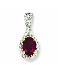 1.1 Carat 14K Gold Diamond & Ruby Pendant