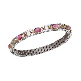 NOMINATION Thin Bracelet in stainless steel and 18k gold with ten semiprecious... by Nomination