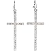 Heirloom Finds Silver Tone Crystal Cross Dangle Earrings 2