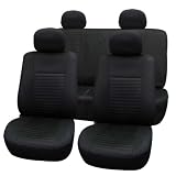 Airbag Compatible Car Seat Cover Full Set Front Airbags Ready and Rear Split 40/60 Fb060 Black 114
