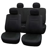 Airbag Compatible Car Seat Cover Full Set Front Airbags Ready & Rear Split 40/60 Fb060 Black 114