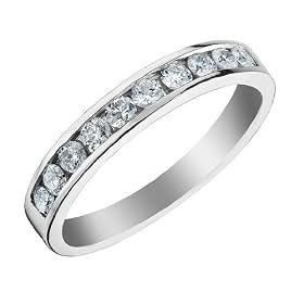 Diamond Anniversary and Wedding Band 1/2 Carat (ctw) in 14K White Gold, Size 4.5