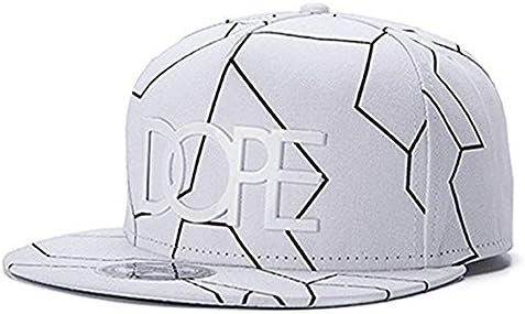 Sixkiss Adjustable "Dope" Print Snapback Cap (White)