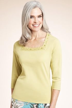 Classic Collection Pure Cotton Embroidered Floral Jersey Top