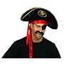 Adult Pirate Hat Black Velour with fitted red head band