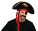 Adult Pirate Hat Black Velour with fitted red head band