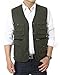 APTRO Men's 100% Cotton Outdoor Multi Pocket Vest Amy Green L(Tag 3XL)
