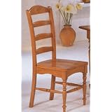 Set of 2 Country Classic Oak Finish Side Chairs by AtHomeMart