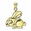 14kt Yellow Gold Sitting Bunny Rabbit Charm Pendant
