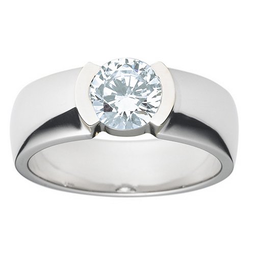 Click here for Platinum Semi-Bezel Engagement Ring Setting prices