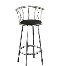 Set of 2 Chrome Metal SWIVEL BAR STOOLS barstools
