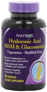 Natrol Vegetarian Hyaluronic Acid MSM and Glucosamine, 90 Capsules (Pack of 2)