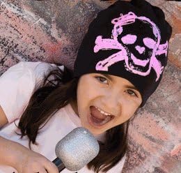 Pink Axle Infant/Toddler Hats (Large 2T-4T Black with Pink Skull)