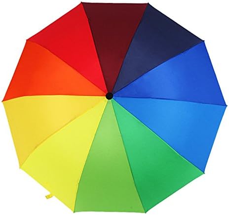Umbrella Rainbow 10-Panel Folding Color Changing Rainbow sunny and rainy Umbrella UV Protect Travel Ourdoor SKEDA Home Use