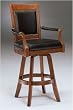 Kingston Game Leather Barstool Swivel Light Cherry