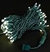 Novelty Lights, Inc. CGWA100 Commercial Grade LED Christmas Mini Light Set, Wide Angle Bulb (5MM), Warm White, Green Wire, 100 Light, 50' Long