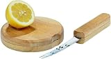T&G gin & tonic board in hevea with integral knife.10135.