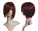 Cosplayland C844 - 30cm glatt Perücke Wig Weinrot burgundy