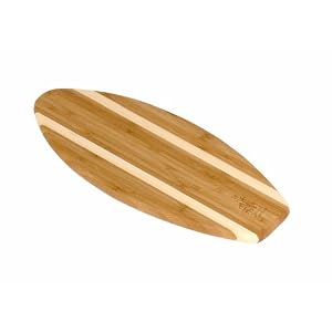 Island Bamboo SRF14 Solana Surf Board Cutting Board, 14-Inch by  6-Inch