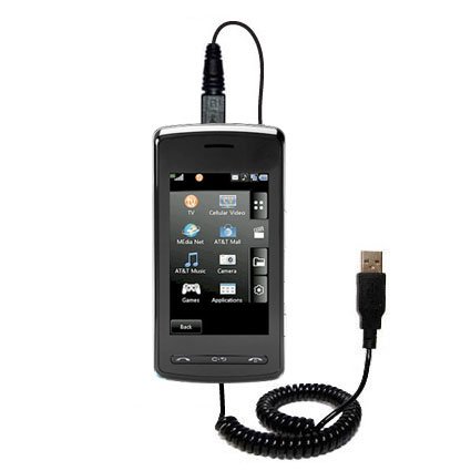 Coiled USB Cable for the LG Vu Plus with Power Hot Sync and Charge capabilities - uses Gomadic TipExchange Technology