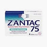 healthy living Zantac 75 Tablets relief of Heartburn   4 Ea