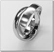 Modischer EDELSTAHLRING Doppel-Ring, teilmatt silber NEU W:19