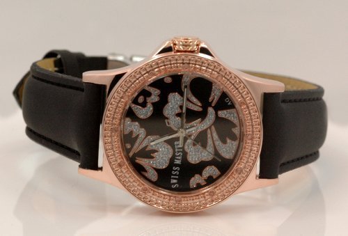 Swiss Master Ladies Open Heart Diamond Watch 0.12ctw H105