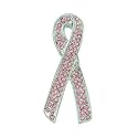 Breast Cancer Awareness Ribbon Austrian Pink Crystal Pins