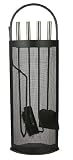 Produkt-Bild: Kamingarnitur 5 Teilig / Kaminbesteck / Kamin Besteck schwarz, Griffe aus Edelstahl, H-60087