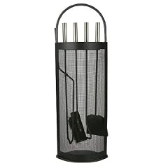 Kamingarnitur 5 Teilig / Kaminbesteck / Kamin Besteck schwarz, Griffe aus Edelstahl, H-60087